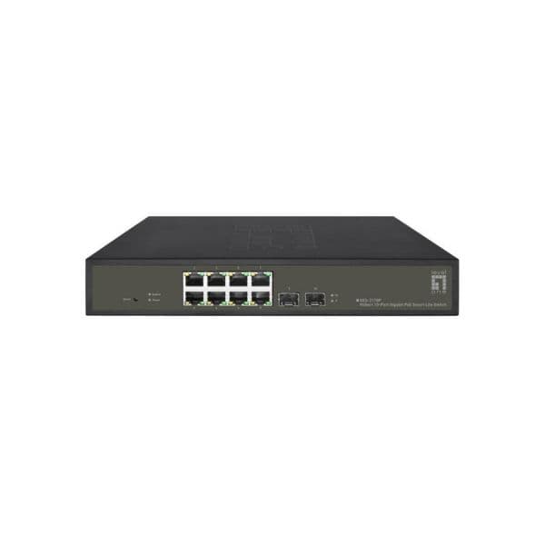 LEVEL ONE SWITCH HILBERT 10PORT GIG POE SMART LITE 8 POE OUTPUTS2XGIGABIT SFP POE