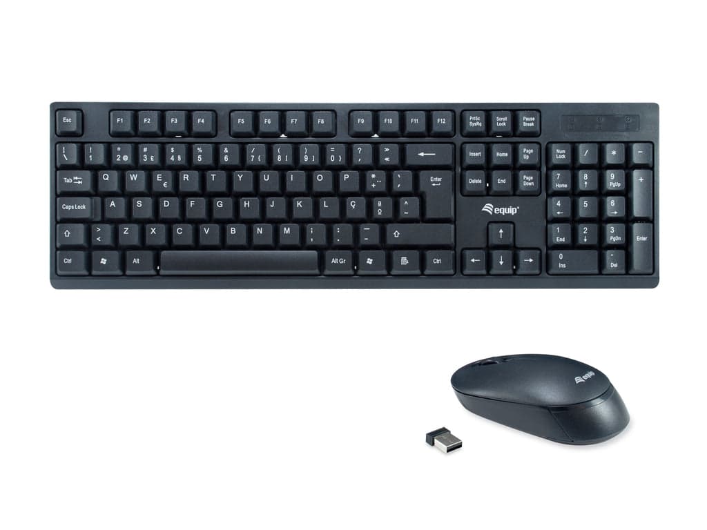 Equip 245222 teclado Rato incluído Escritório RF Wireless QWERTY Português Preto