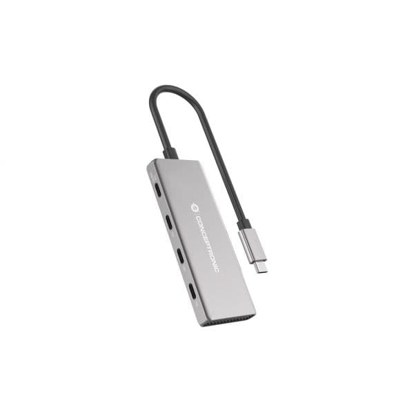 Conceptronic HUBBIES16G Hub USB 3.2 Gen 2 4 Portas USB-C 100W PD Alumínio