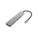 Conceptronic Hub DONN33G USB-C 6-em-1 HDMI 2xUSB-A 3xUSB-C Prateado