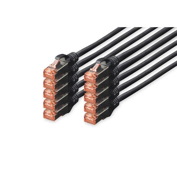 cabo de rede Digitus DK-1644-005-BL-10 0.5m Cat6 S/FTP (S-STP) Preto