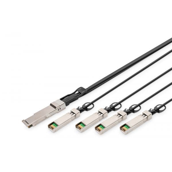Digitus DN-81321 Cabo DAC QSFP+ 40G para 4x SFP+ 1m Preto