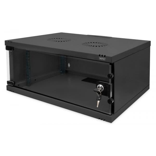 Digitus Armário de Rede 19" 4U SOHO 241x540x400mm Porta de Vidro Preto