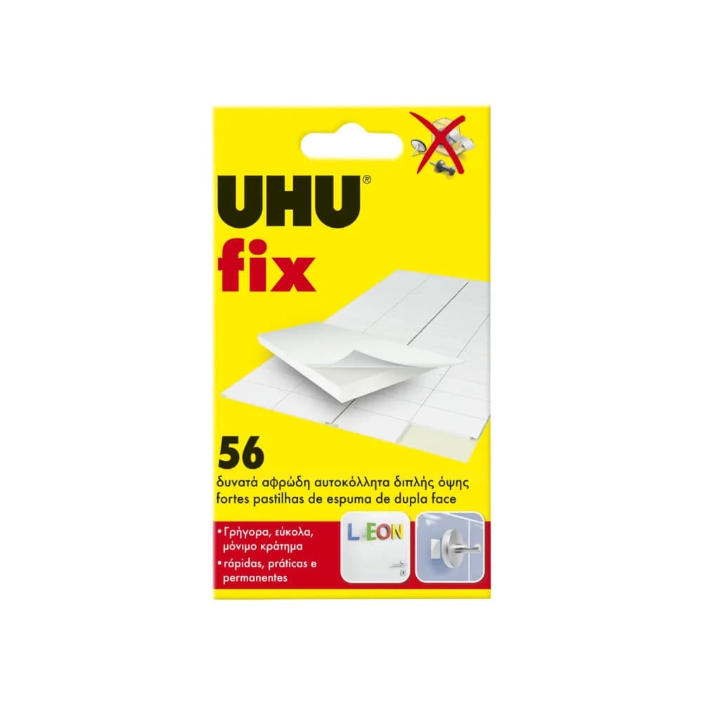 UHU Fix Adesivos Dupla Face Fixação Forte 50 Un.
