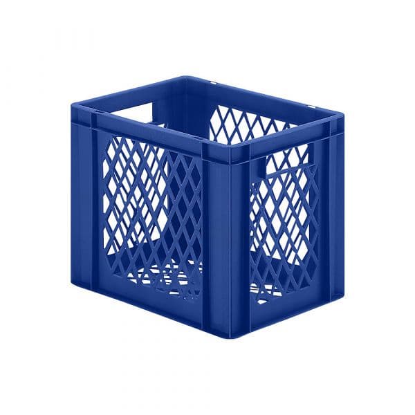 Kaiser+Kraft Recipiente Empilhável em Formato Euro, Paredes e Fundo Perfurados, Cxlxa 400 X 300 X 320 mm, Azul, Embalagem de 5 Unid. Azul
