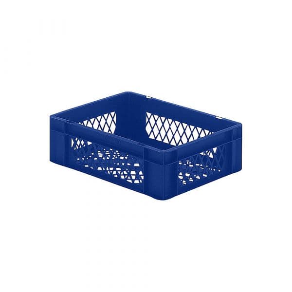 Kaiser+Kraft Recipiente Empilhável em Formato Euro, Paredes e Fundo Perfurados, Cxlxa 400 X 300 X 120 mm, Azul, Embalagem de 5 Unid. Azul