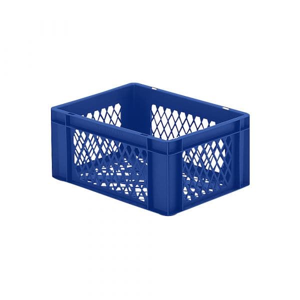 Kaiser+Kraft Recipiente Empilhável em Formato Euro, Paredes e Fundo Perfurados, Cxlxa 400 X 300 X 175 mm, Azul, Embalagem de 5 Unid. Azul