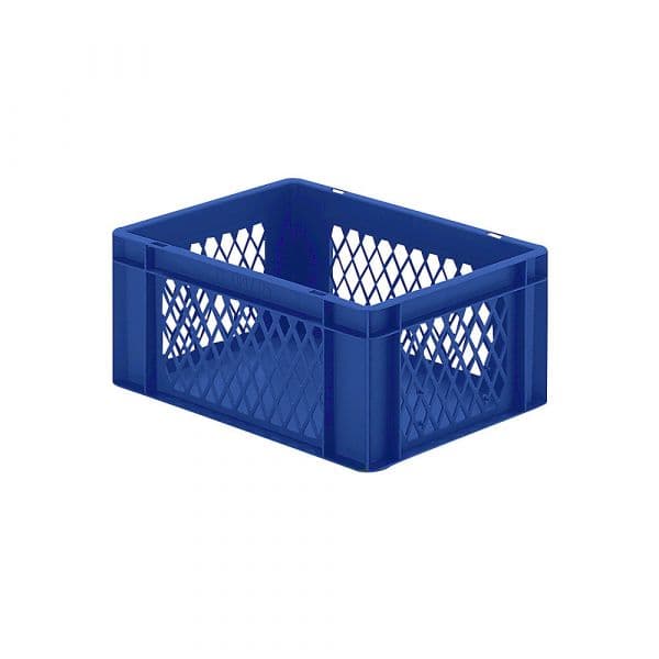 Kaiser+Kraft Recipiente Empilhável em Formato Euro, Paredes Perfuradas, Fundo Fechado, Cxlxa 400 X 300 X 175 mm, Azul, Embalagem de 5 Unid. Azul