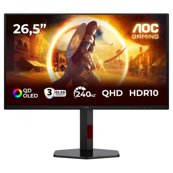 Monitor AOC 27" Q27G4ZDR QHD 240Hz 0.03ms QD-OLED G-Sync HDR10 HDMI DP USB