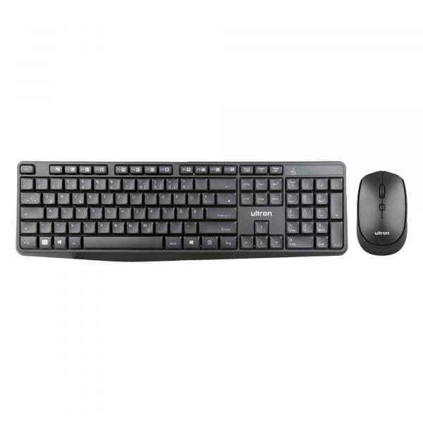 Teclado Ultron UMC300 Rato Sem Fios Alemão Preto