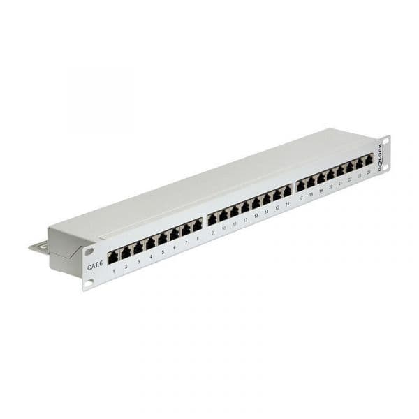 Delock 19' Patchpanel 24-Port Cat6 Geschirmt Grau - 43300