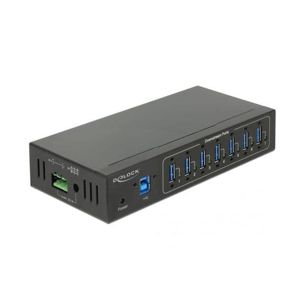 Delock Usb-hub Externer Industrie Hub 7 X usb 3.0 Typ-a Preto, With 15 - 63311