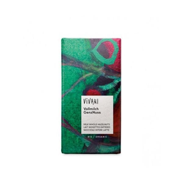 Vivani Chocolate de Leite com Avelãs Inteiras Bio 100g