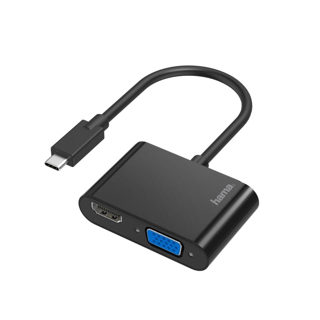 ADAPTADOR HAMA HUB 2IN1, USB-C-STECKER - VGA & HDMI, ULTRA-HD 4K