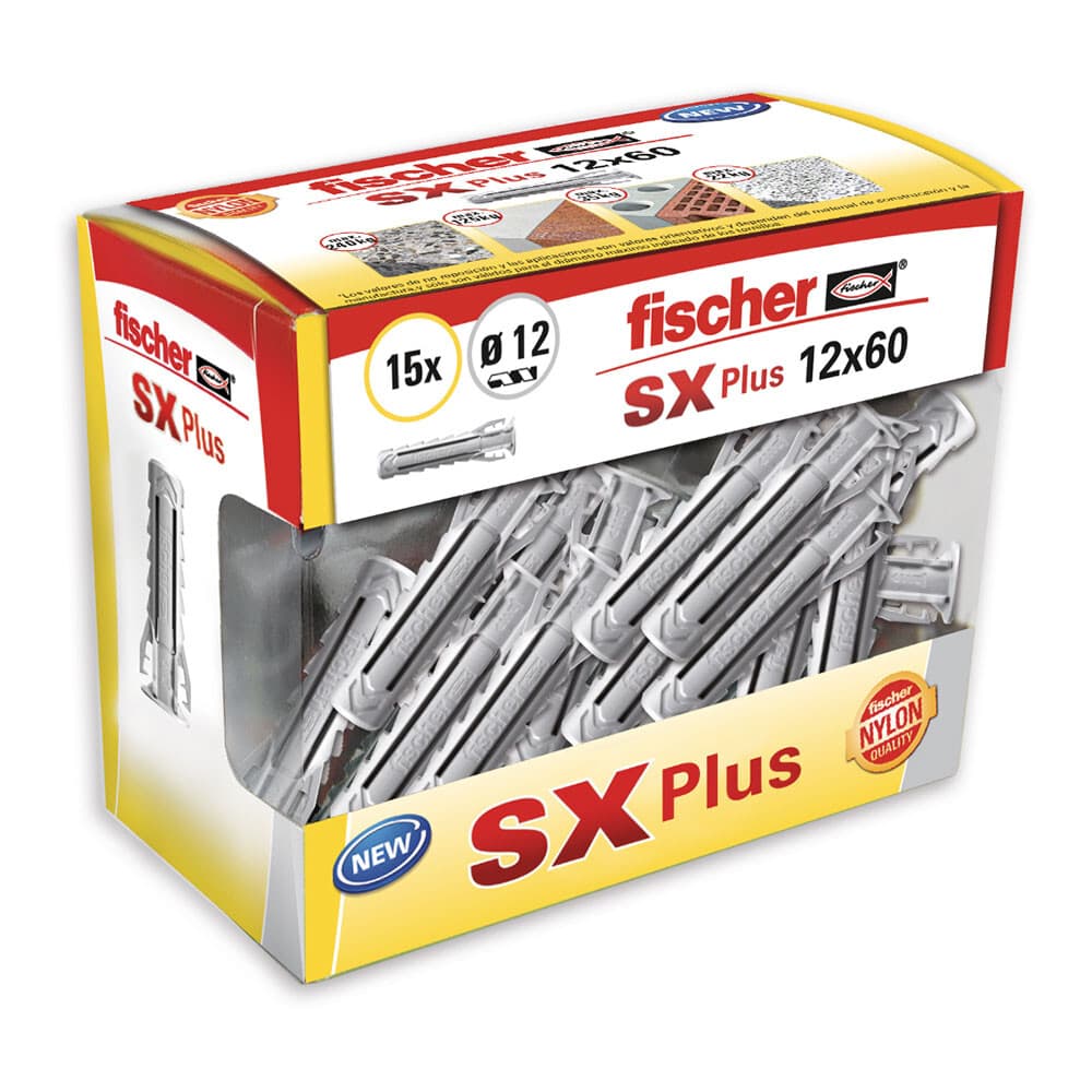 Bucha sx plus ø12x60mm diy 15 unid. 568715 fischer