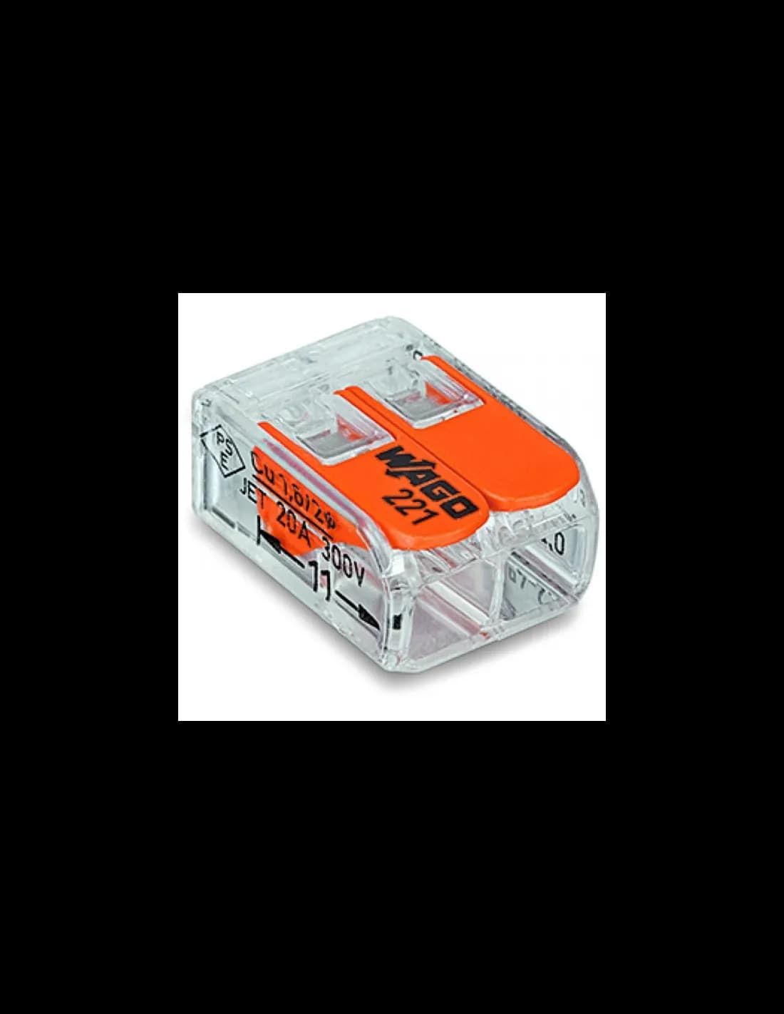 Ligador rápido 2 fios 0.2 a 4mm² (Pacote 10 uni.) 221-412 - Wago