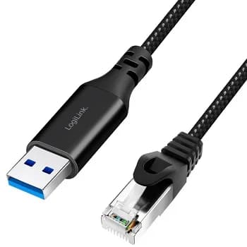 Cabo USB3.0 A/M RJ45 1 GBPS 2 METROS PRETO