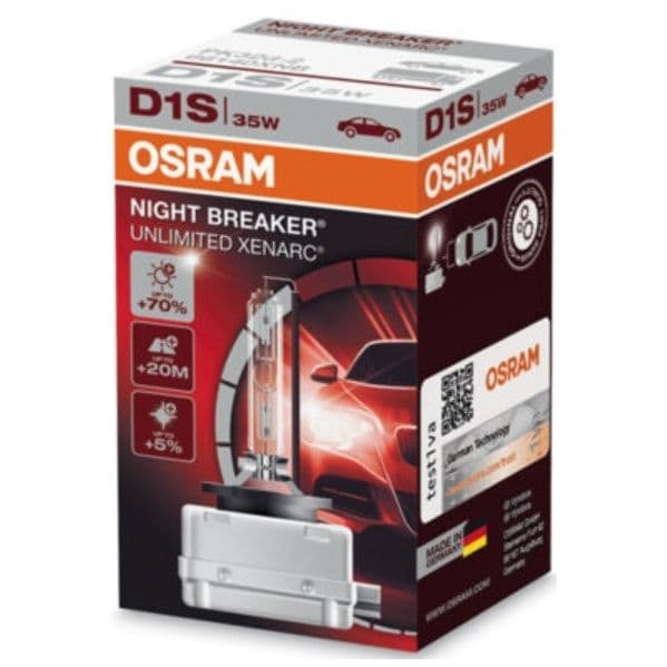 Osram Lâmpada Xenarc Night Breaker Unlimited 35W 85V PK32d-2 D1S - 66140XNB