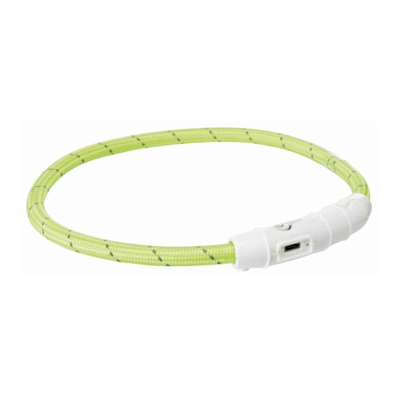 Trixie Collar Aro con Luz Flash USB para Perros Verde