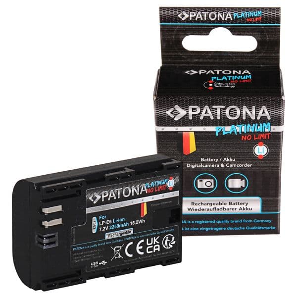 Patona Bateria Platinium com Entrada Usb-c para Canon LP-E6
