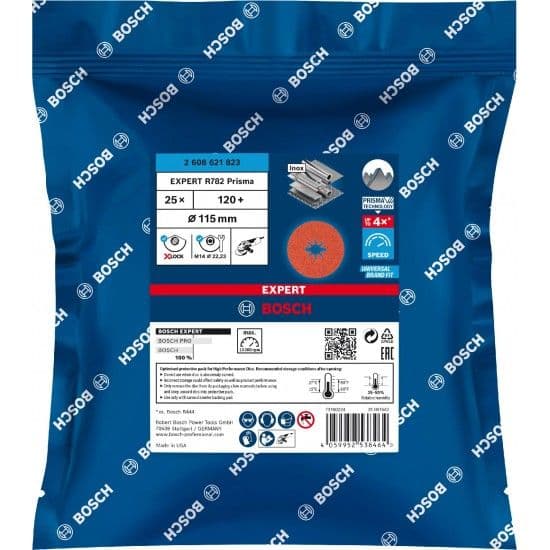 Bosch Disco de Fibra X-lock Expert R782 Prisma Ceramic 115MM 22.23 - 10082194