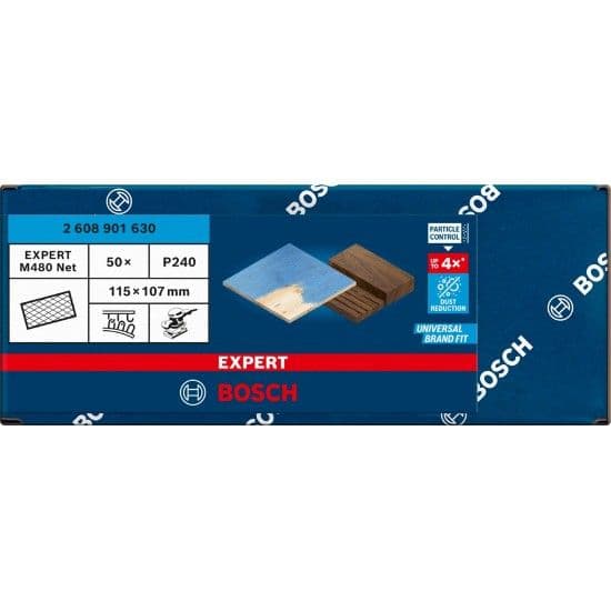 Rede de lixa EXPERT M480, 115 x 107 mm, G 240, 50 unidades refª 2608901630 BOSCH