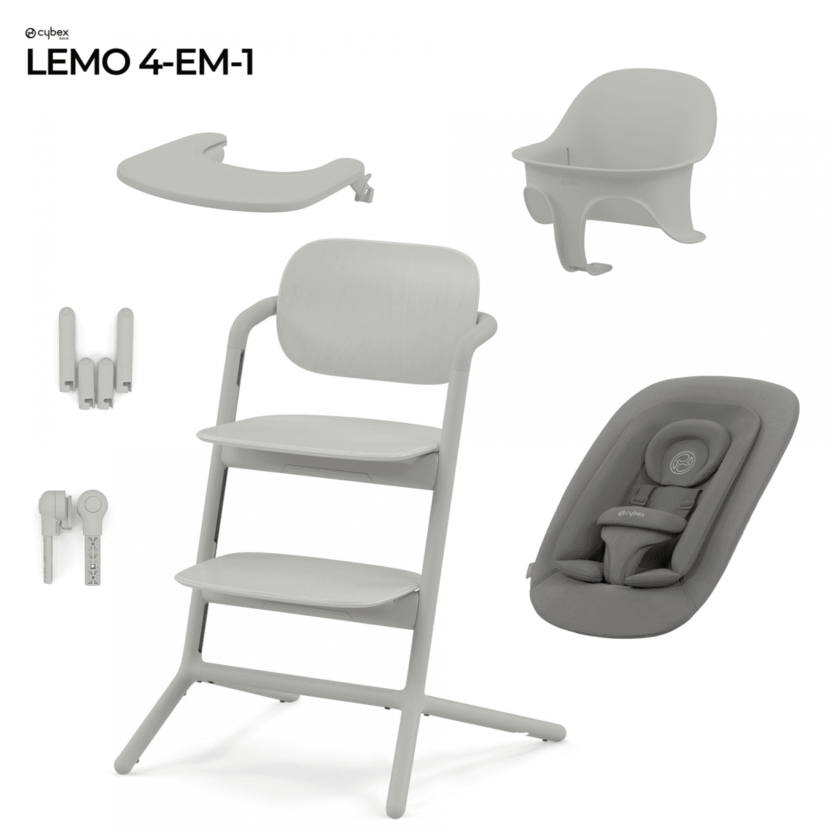 Cybex Conjunto Lemo Nova Geração 4 em 1 Suede Grey