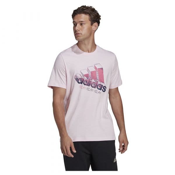 Adidas Milan Logo Carrier Short Sleeve T-shirt Rosa XL Homem