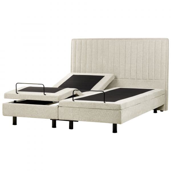 Beliani Cama Eletricamente Ajustável em Tecido Creme 180 x 200 cm com Comando Remoto de Estilo Moderno e Tradicional