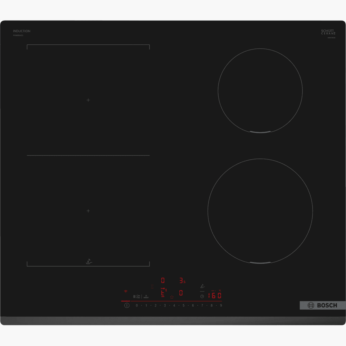 Placa de Indução Bosch PVS631HC1E | 4 Zonas, Preto, 59.2 cm