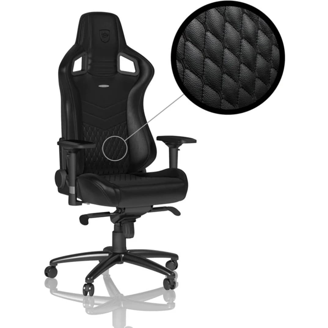 Cadeira noblechairs EPIC Real Leather Preto