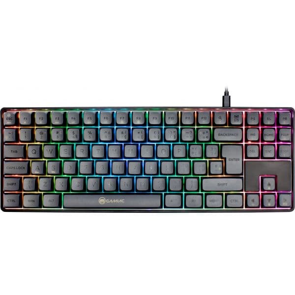 GAMIAC Teclado Mecânico TKL RGB90G Kailh Red Preto/Cinzento