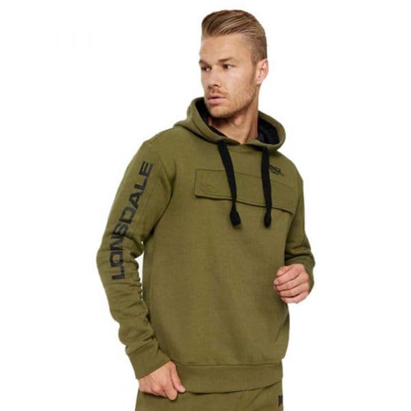 Lonsdale Rushen Hoodie Verde 2XL Homem