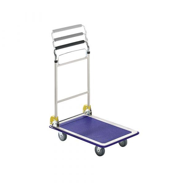 Kaiser+kraft Carro de Plataforma Max, Varão de Empurrar Telescópico, Rebatível, 200 Kg Branco Pérola Ral 1013 - M1024079-968518