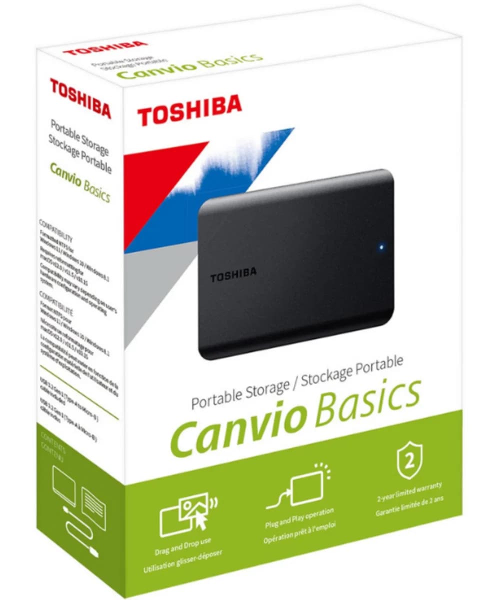 Disco Externo Toshiba Canvio Basics 2022 2.5" 2TB USB 3.2 Preto