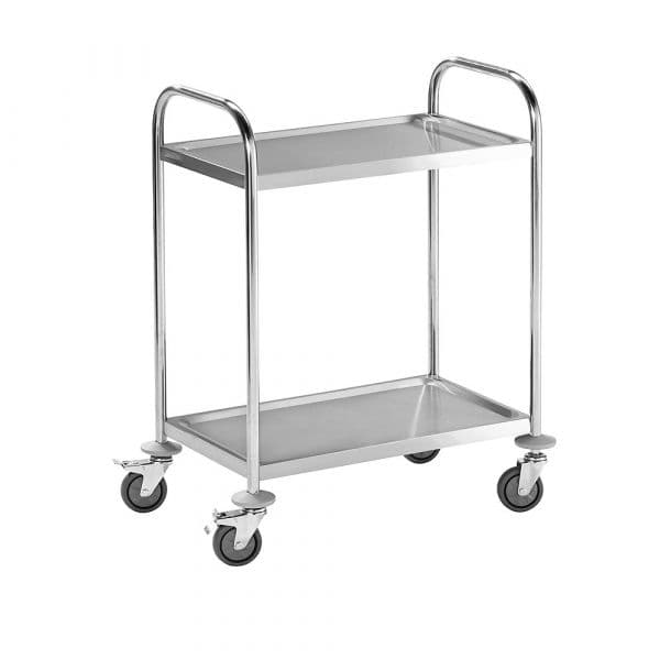 Eurokraftbasic Carrinho de Serviço em Aço Inoxidável, 2 Andares, Cxlxa 705 X 405 X 940 mm - M1262774-474891