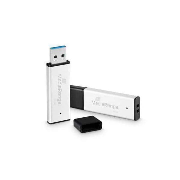 MediaRange 64GB MR1901 USB 3.2 Preto/Prateado