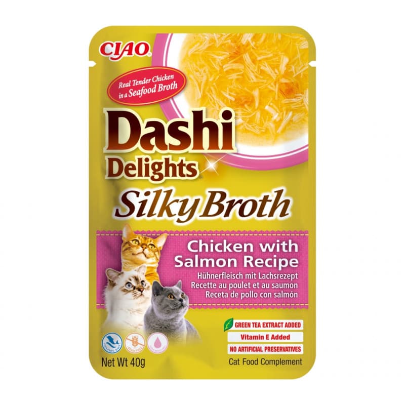 Churu Cat Dashi Delights Silky Broth Sopa de Pollo con Salmón