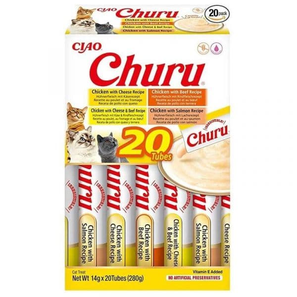 Inaba Churu Cat Box Variedades Frango e Vaca 20x14g