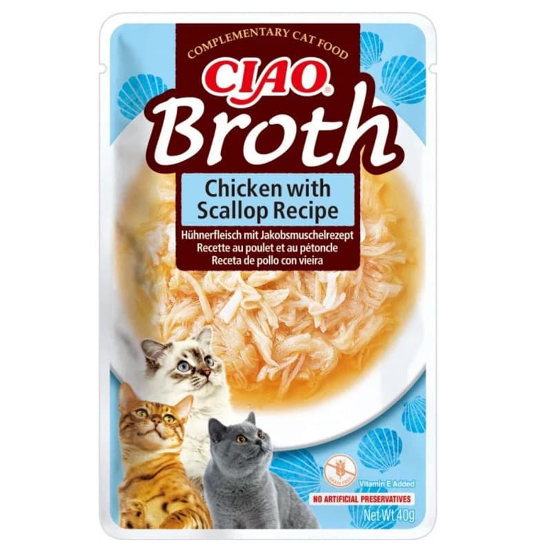 Ração Húmida Inaba Churu Sopa Frango e Vieira 40g