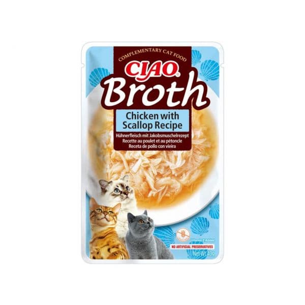 Ração Húmida Inaba Churu Sopa Frango e Vieira 40g