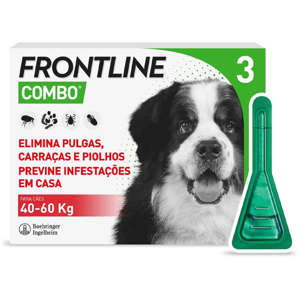Frontline® Combo 40-60 kg Antipulgas e Carraças 3 Pipetas