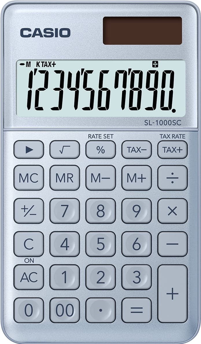 Calculadora Casio Básica SL-1000SC Azul Céu