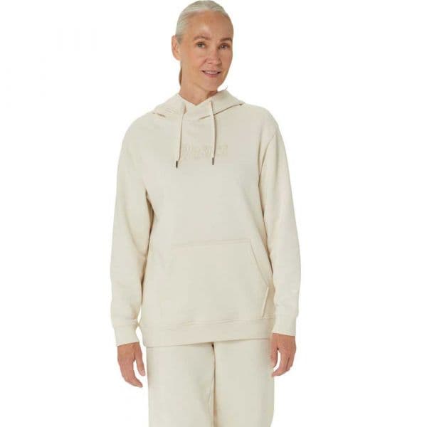 Asics Logo Oth Hoodie Beige M Mulher