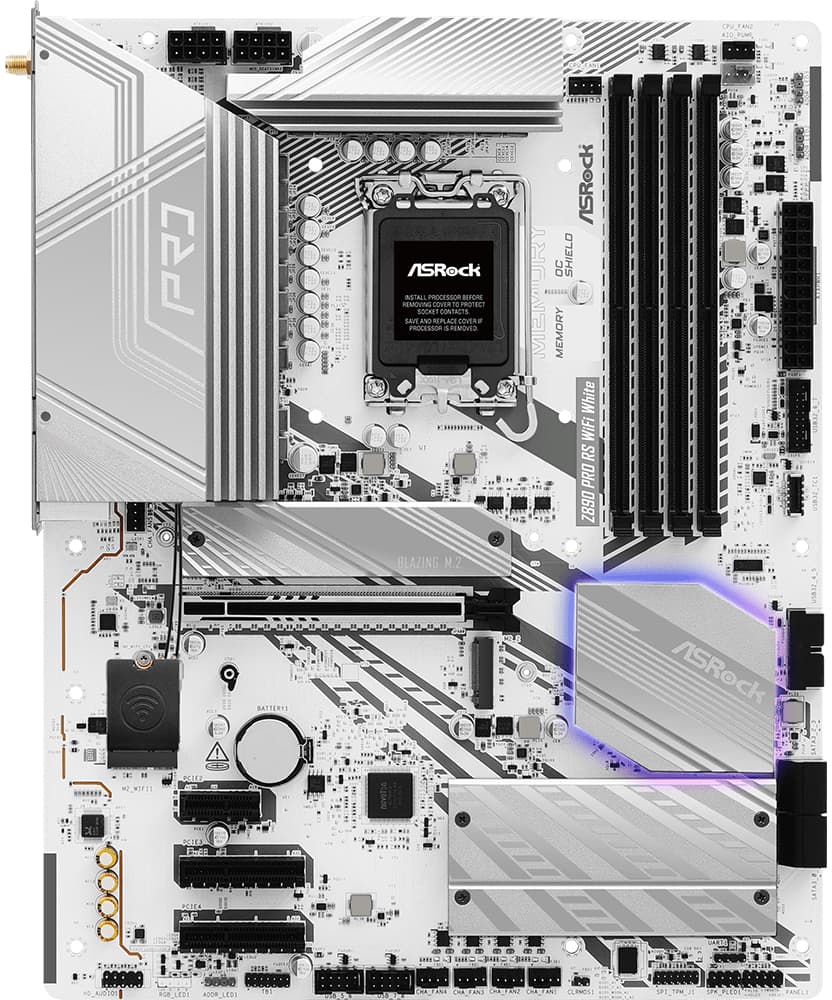 Motherboard ASRock Z890 Pro RS WiFi White LGA 1851
