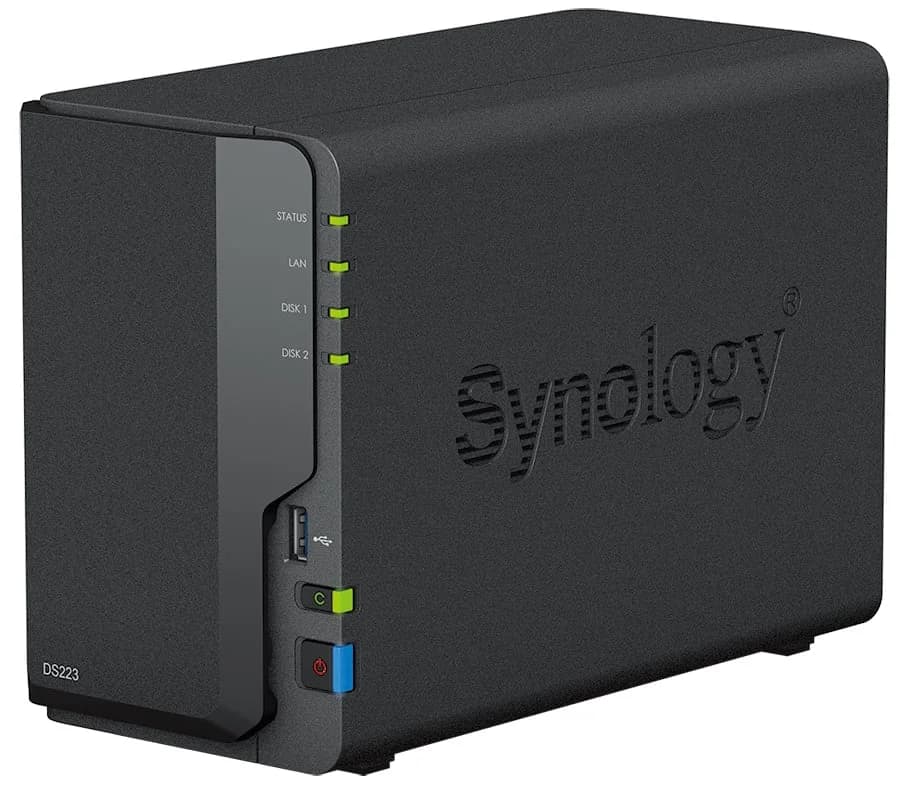 NAS Synology Disk Station DS223 - 2 Baías - 1.7GHz 4-core - 2GB RAM