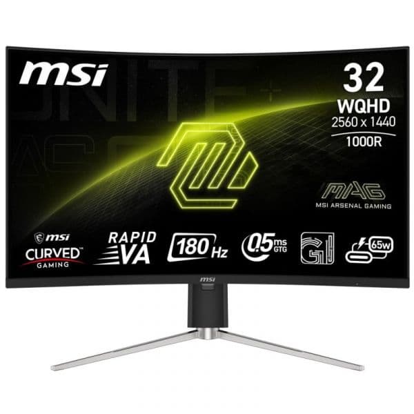 Monitor MSI MAG 325CQRF QD-E2 31.5" LED Rapid VA QHD 180Hz 0.5ms Adaptative Sync Curvo USB-C
