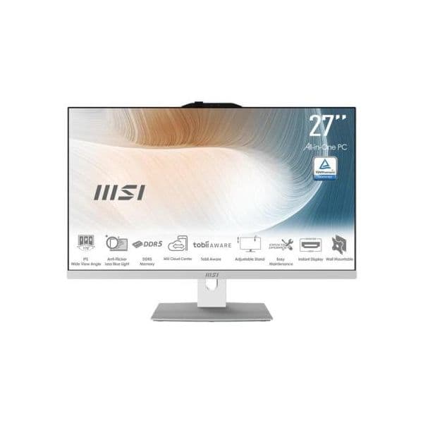 MSI AM272P-1053ES 27" FHD Intel Core i7-150U 16GB 512GB SSD Iris Xe Graphics Branco Sem SO