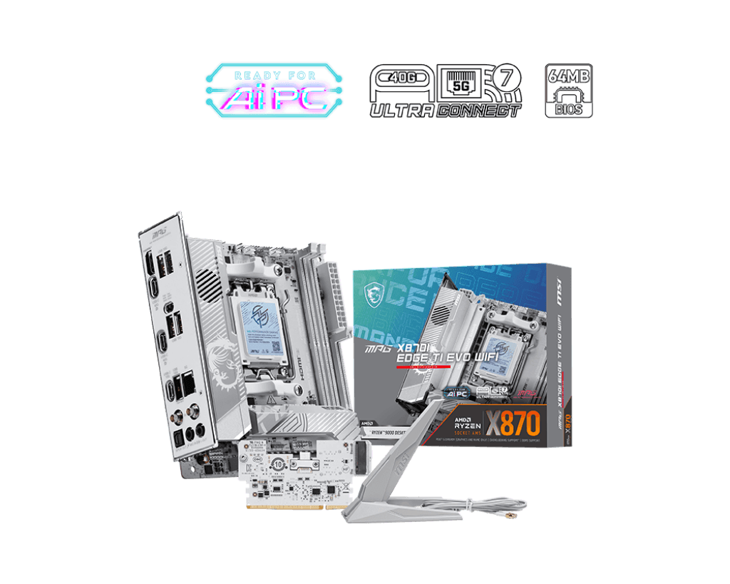 Motherboard MSI MPG X870I EDGE TI EVO WIFI X870 AM5 DDR5 Mini-ITX WiFi 7 USB4 PCIe 5.0