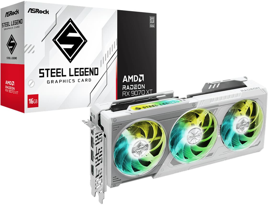 ASRock AMD Radeon RX 9070 XT Steel Legend 16GB GDDR6